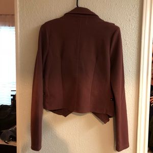 Burgundy Blazer with Gold Accents